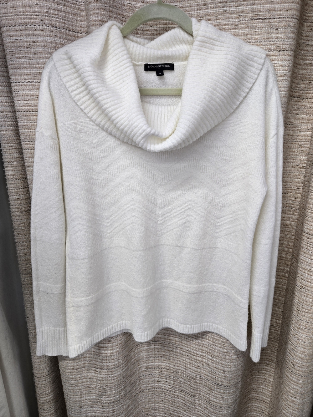 Banana Republic Women's Ivory Cowl Neck Sweater